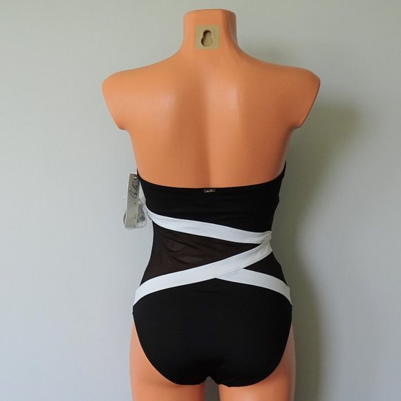 Anne Cole Colorblocked Mesh 1 Pc Swimsuit NWT - Picture 3 of 4